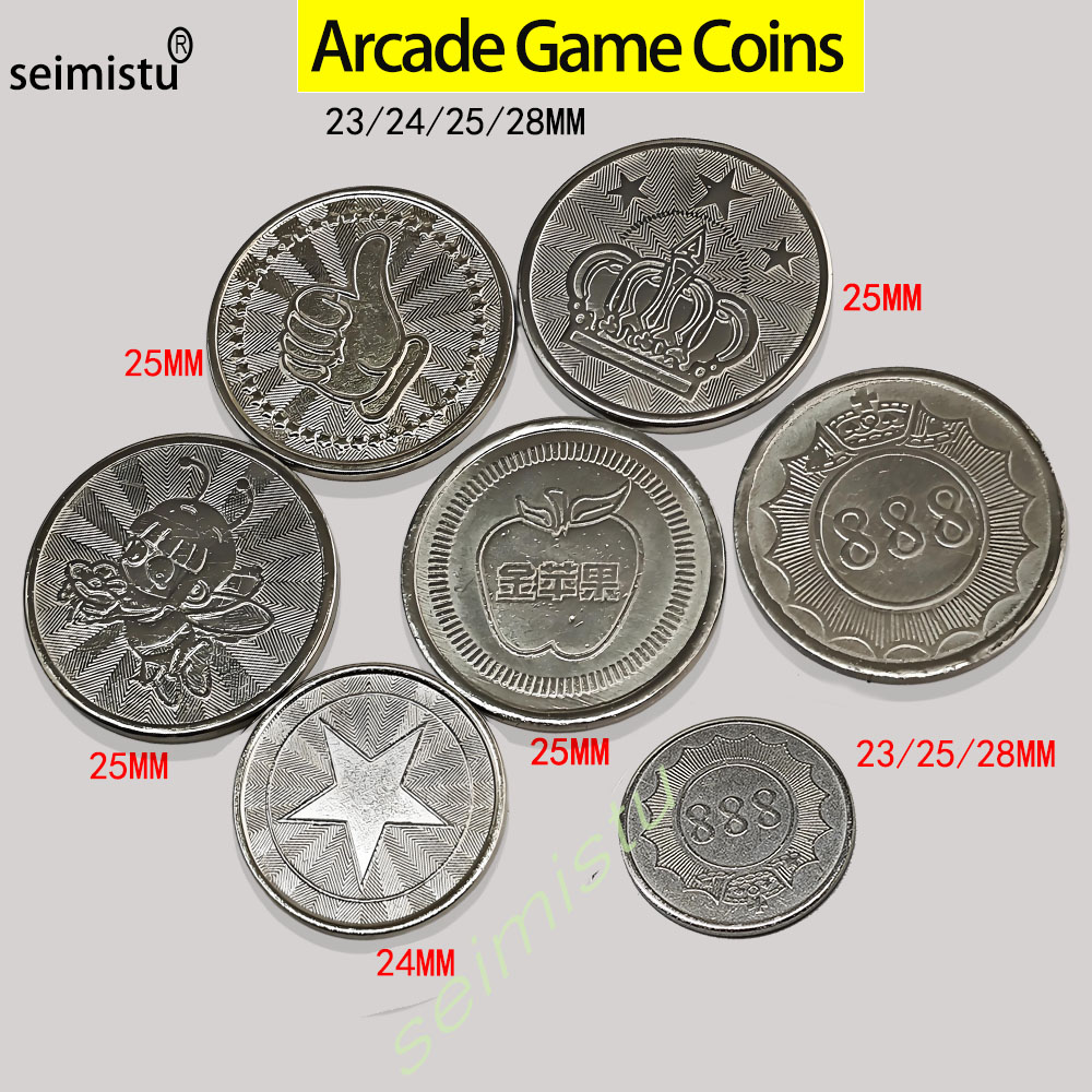Arcade Toy Claw Vending Machine - 100pcs Stainless Steel 23/24/25mm Tokens Crown